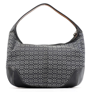 Coach 6618 Grey Black Signature Hobo Shoulder Bag