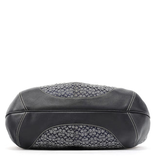 Coach 6618 Grey Black Signature Hobo Shoulder Bag