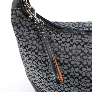 Coach 6618 Grey Black Signature Hobo Shoulder Bag