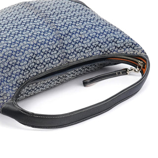 Coach 6618 Grey Black Signature Hobo Shoulder Bag