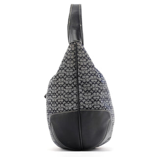 Coach 6618 Grey Black Signature Hobo Shoulder Bag