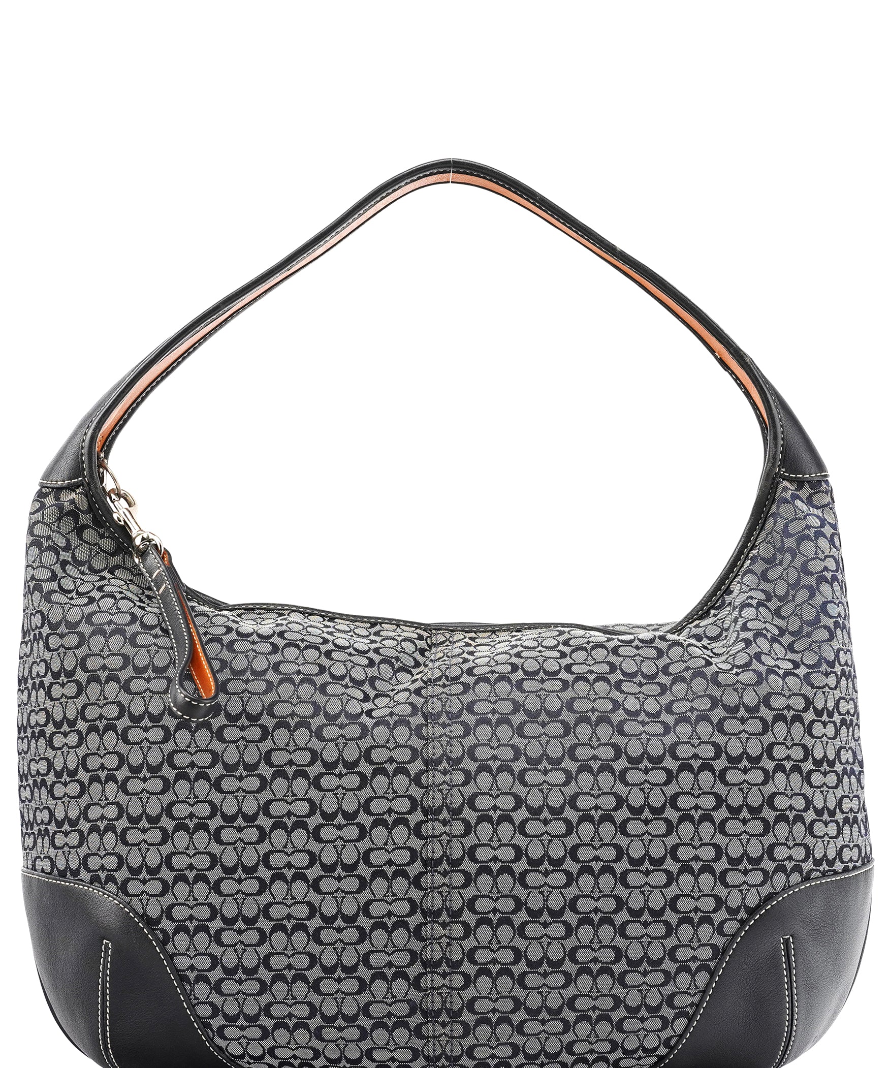 Coach 6618 Grey Black Signature Hobo Shoulder Bag