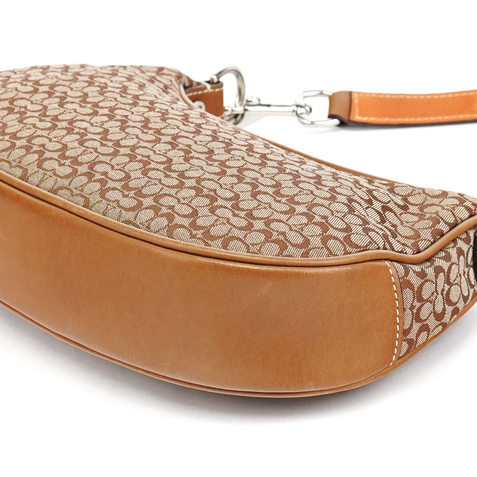 Coach 6623 Sac porté épaule en toile Signature camel et marron