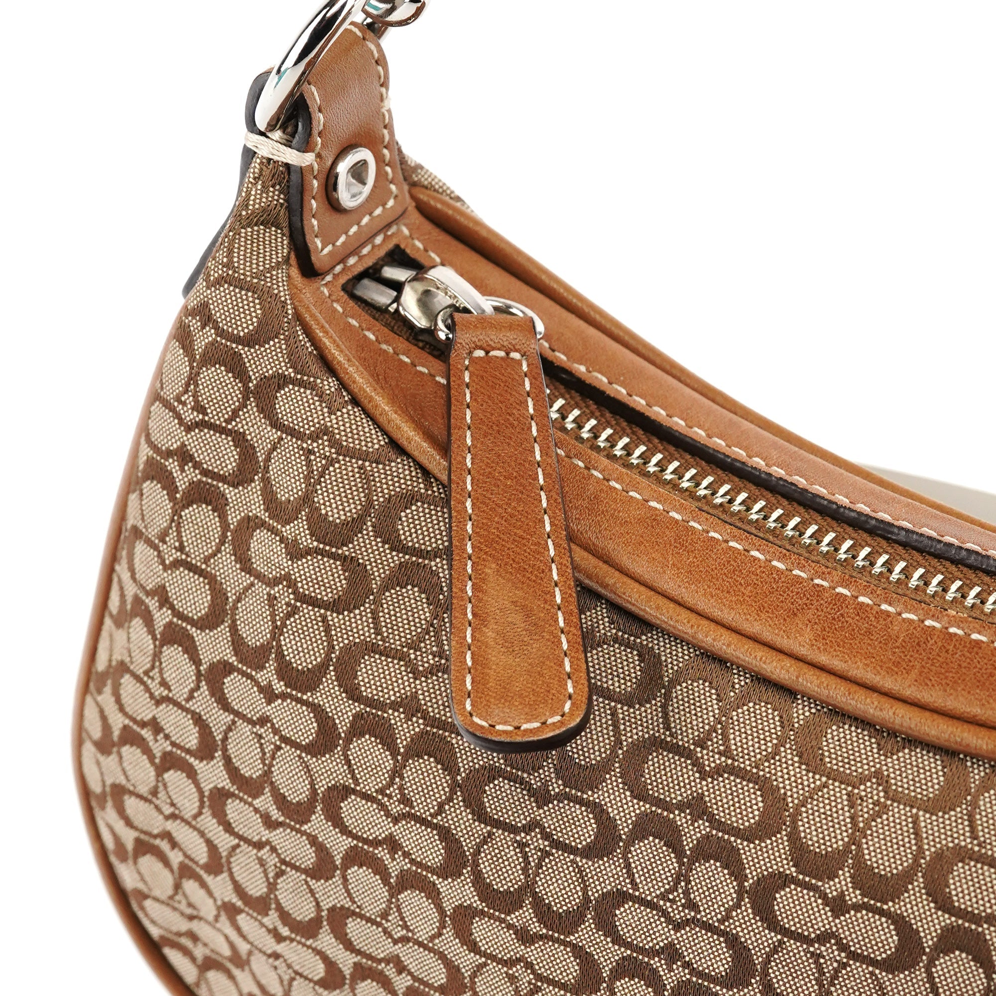 Coach 6623 Sac porté épaule en toile Signature camel et marron