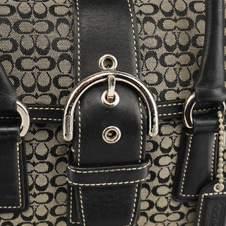 Coach 6819 Grey Black Signature Soho Boston Bag
