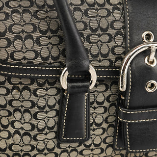Coach 6819 Grey Black Signature Soho Boston Bag