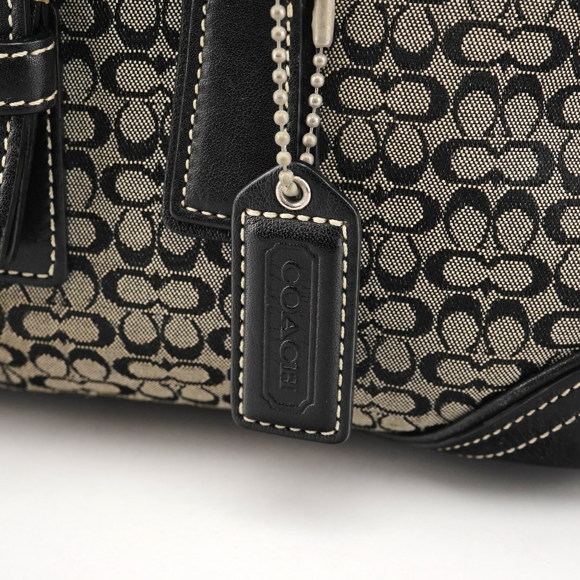 Coach 6819 Grey Black Signature Soho Boston Bag