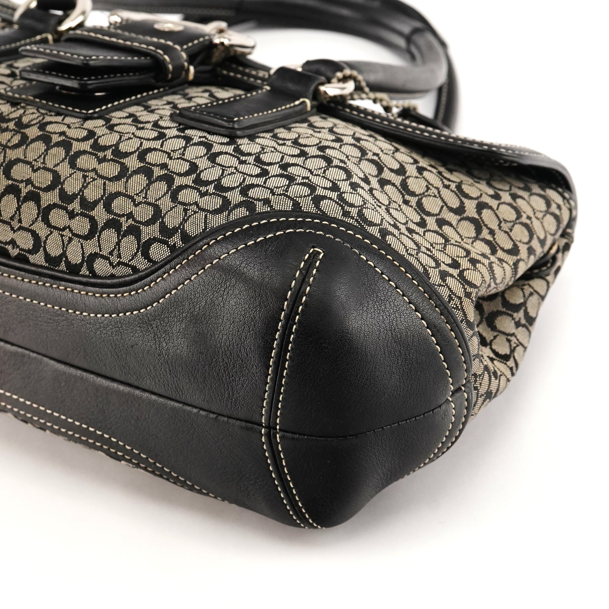 Coach 6819 Grey Black Signature Soho Boston Bag