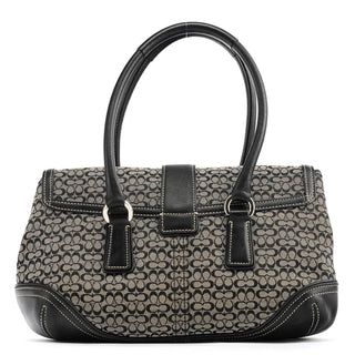 Coach 6819 Grey Black Signature Soho Boston Bag