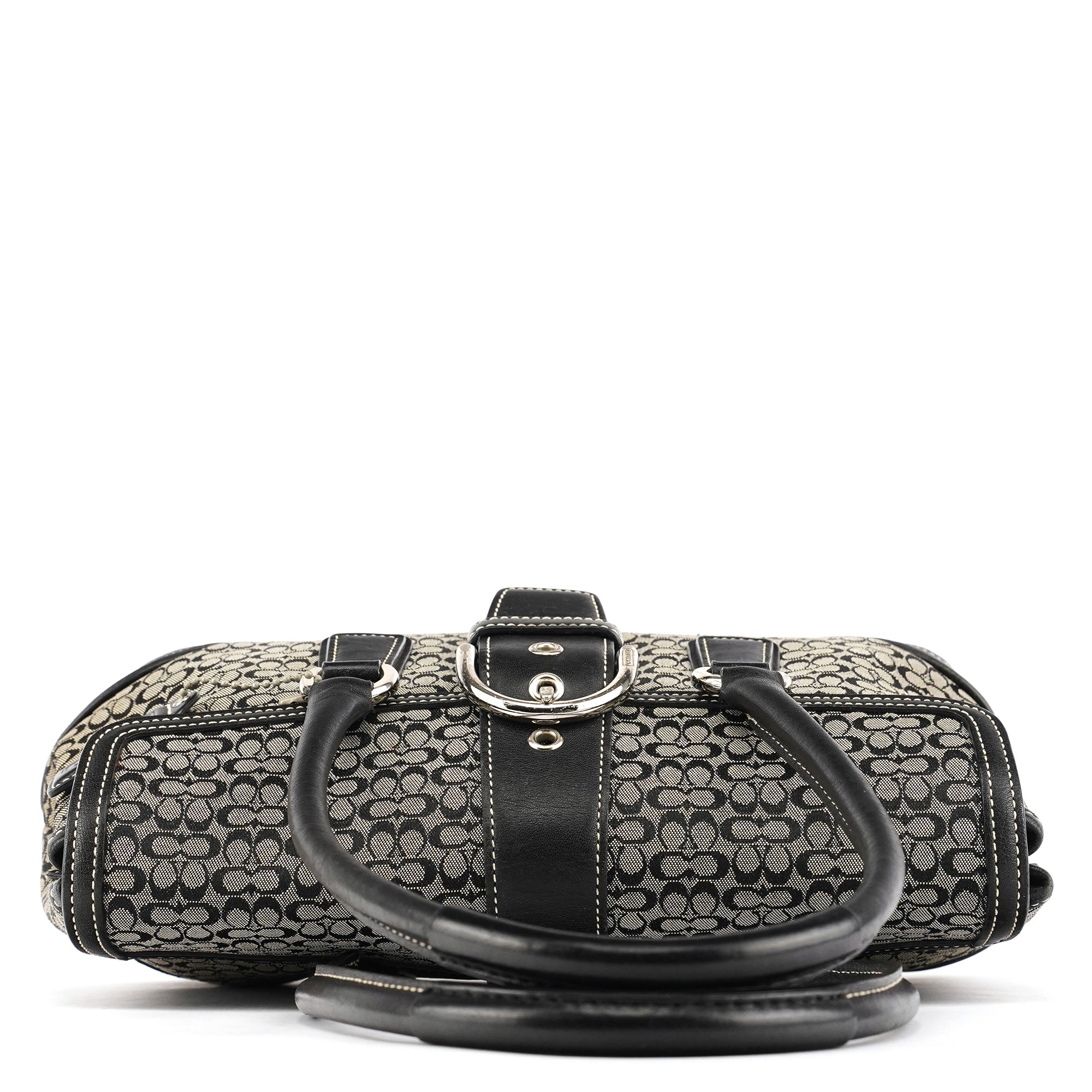Coach 6819 Grey Black Signature Soho Boston Bag