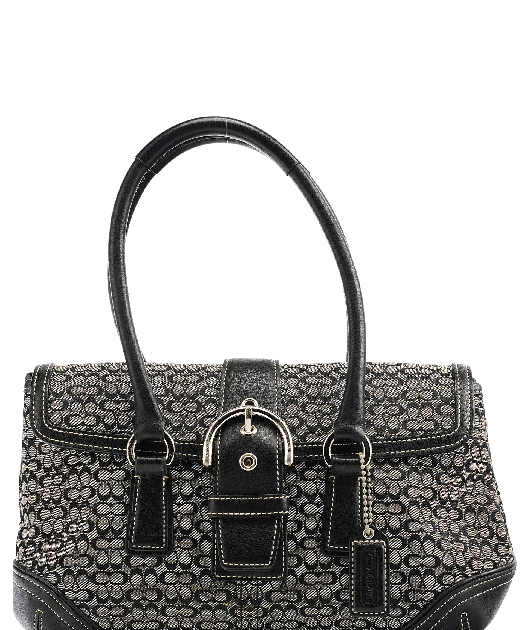 Coach 6819 Grey Black Signature Soho Boston Bag