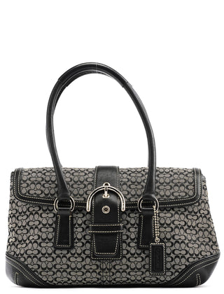 Coach 6819 Grey Black Signature Soho Boston Bag