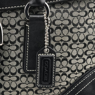 Coach 6821 Beige Black Signature Soho Tote Bag
