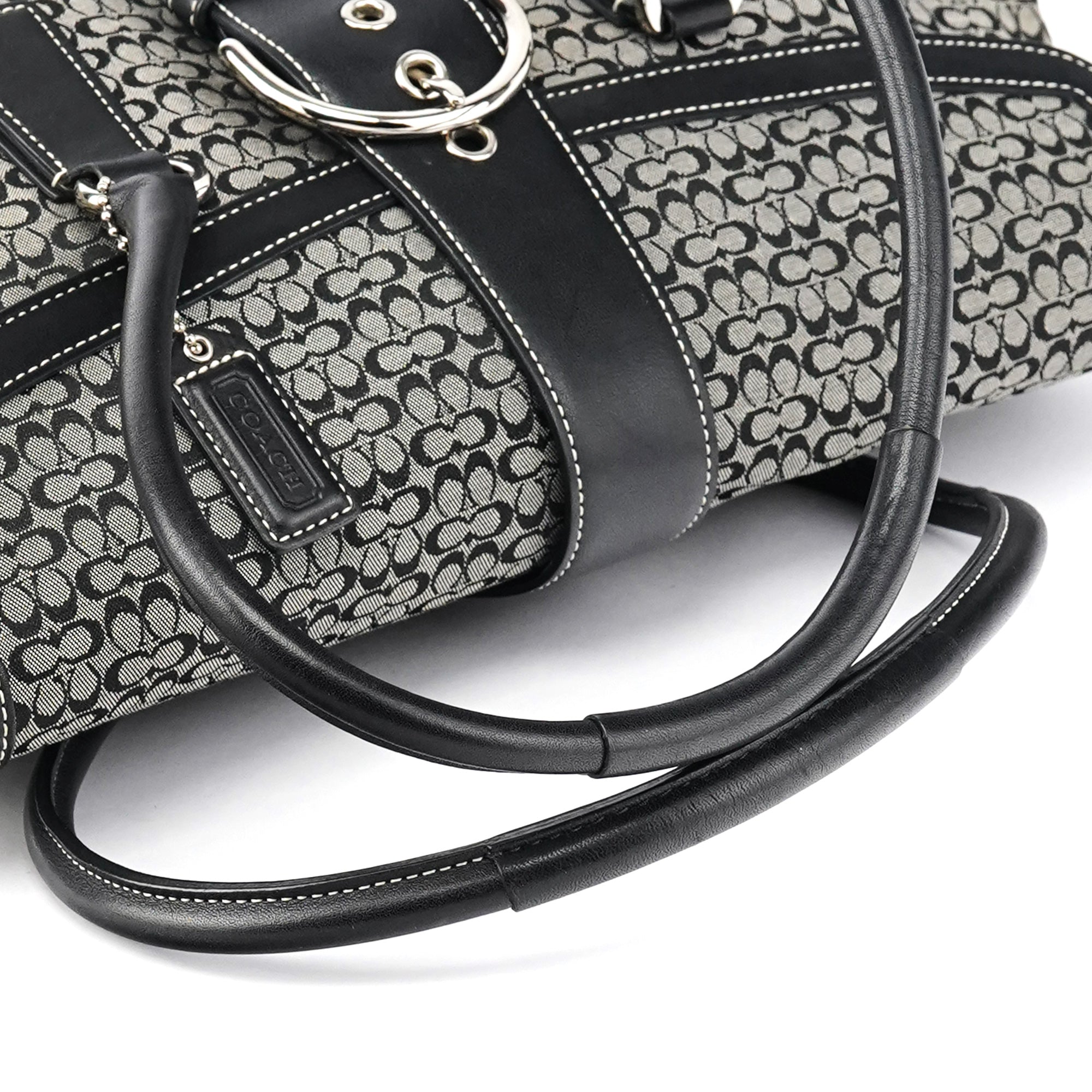 Coach 6821 Beige Black Signature Soho Tote Bag