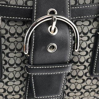 Coach 6821 Beige Black Signature Soho Tote Bag