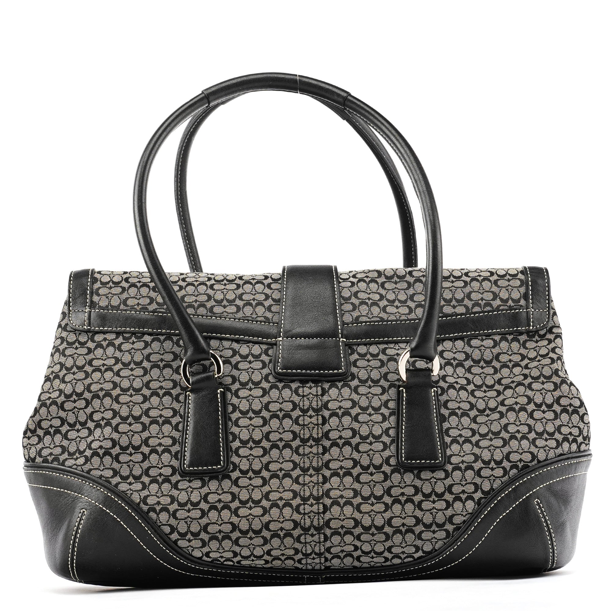Coach 6821 Beige Black Signature Soho Tote Bag