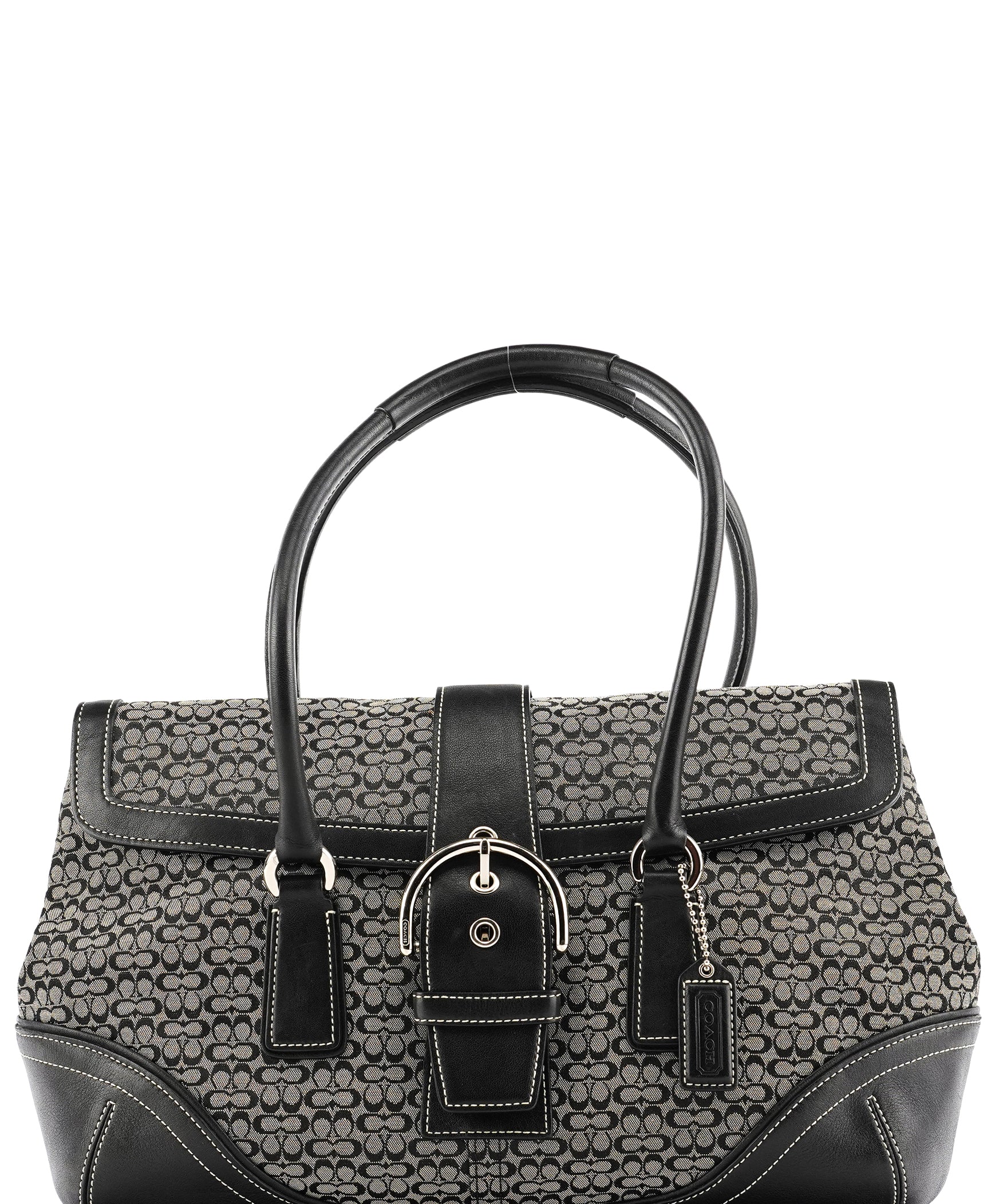 Coach 6821 Beige Black Signature Soho Tote Bag