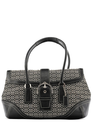 Coach 6821 Beige Black Signature Soho Tote Bag