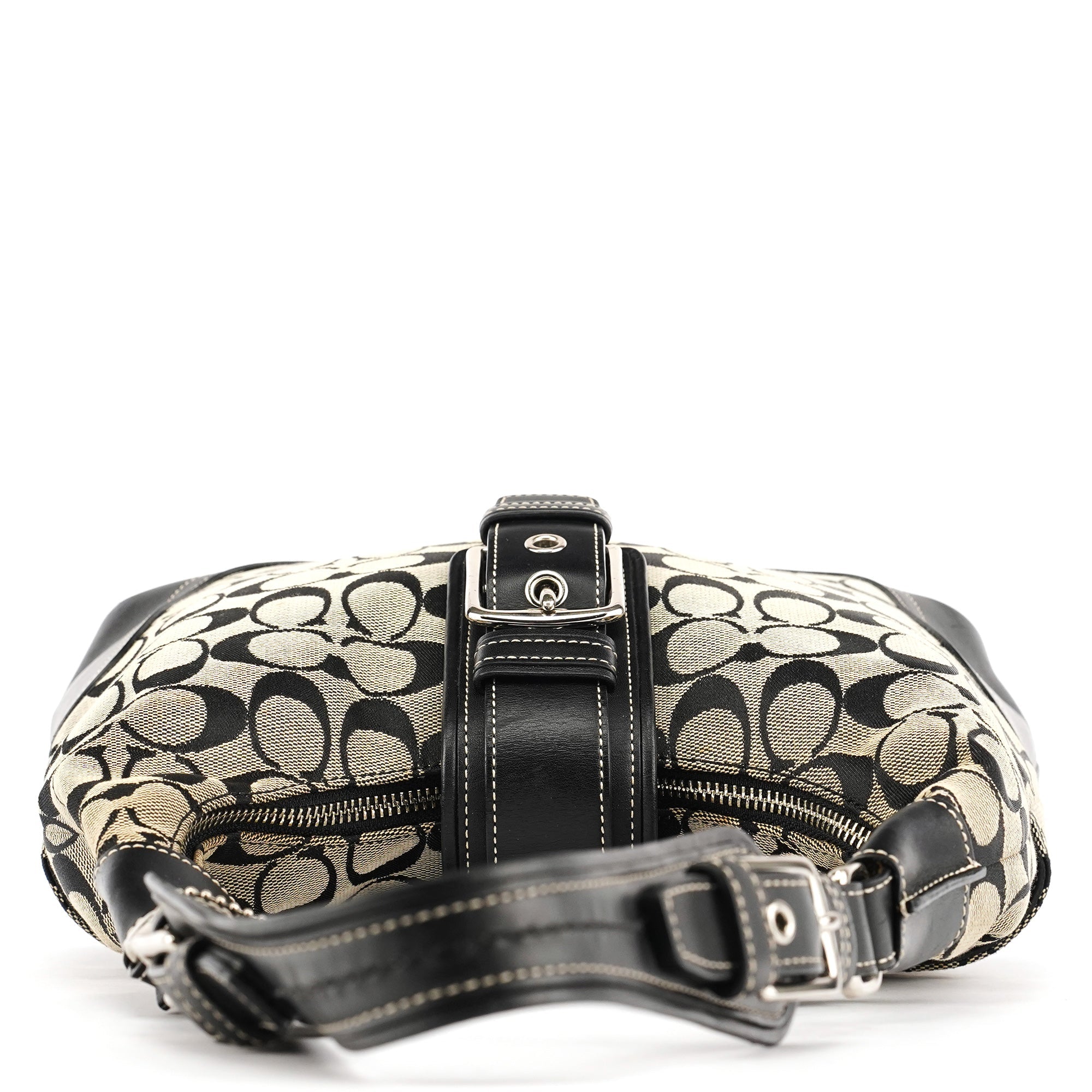 Coach 6824 Soho Schultertasche aus grauem Signature Canvas