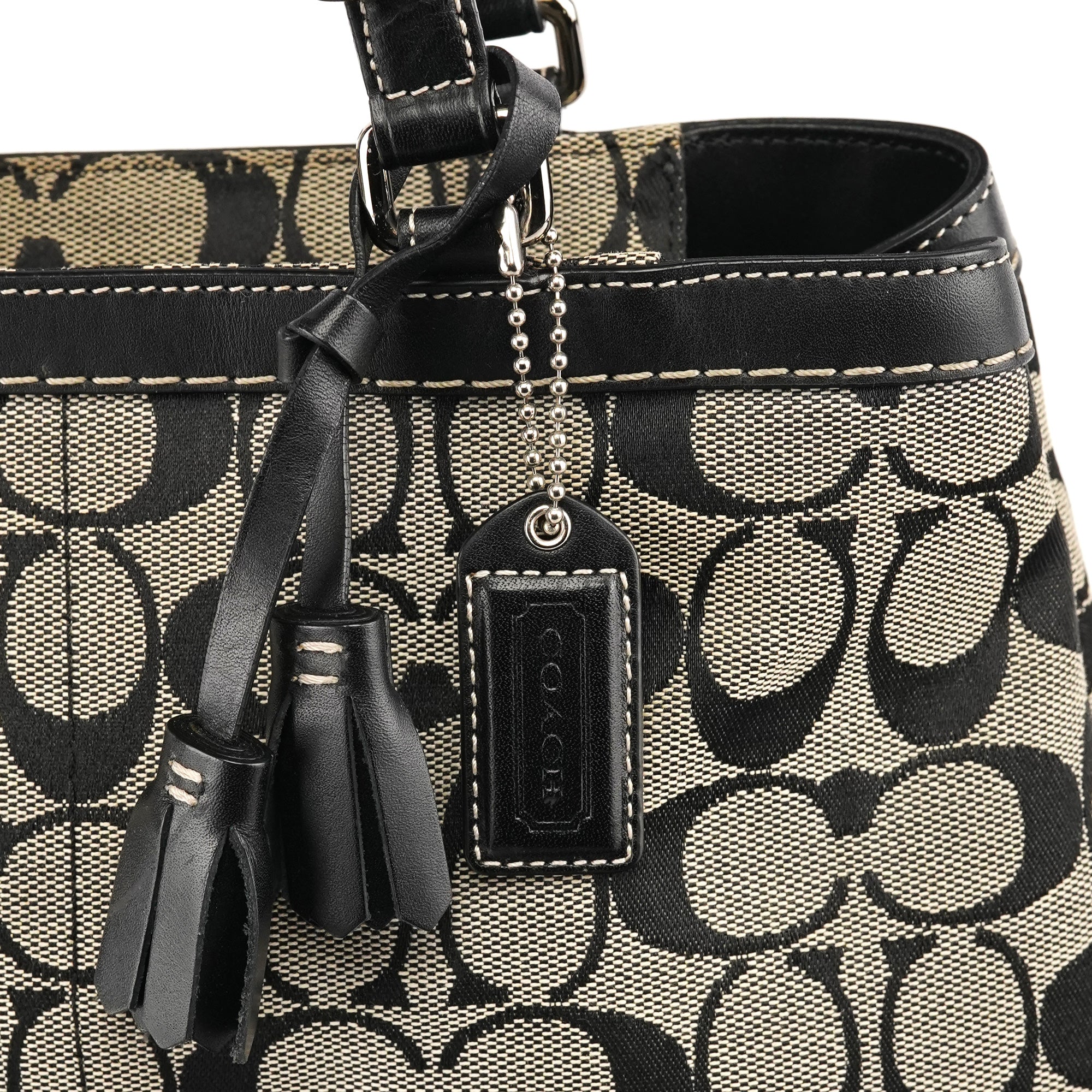 Coach 6830 Grey Black Signature Canvas Tote Bag