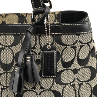 Coach 6830 Grey Black Signature Canvas Tote Bag