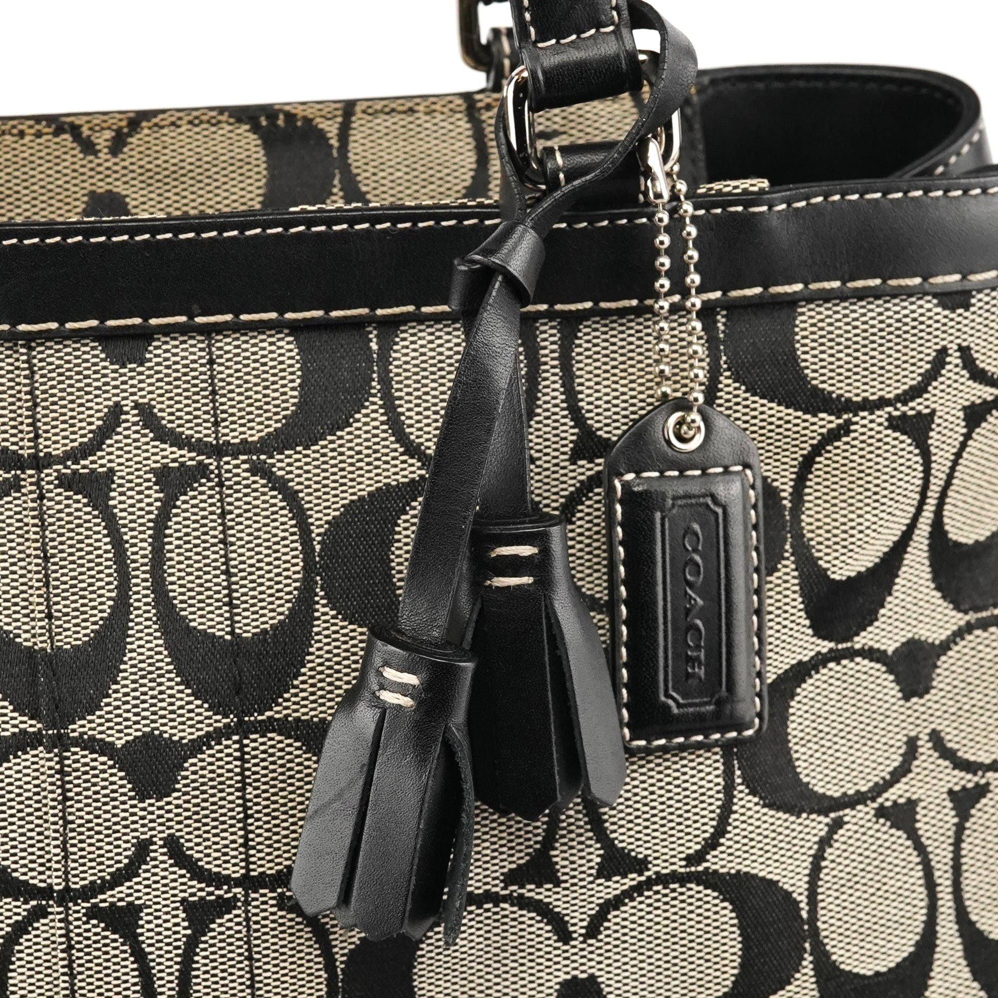 Coach 6830 Grey Black Signature Canvas Tote Bag