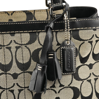 Coach 6830 Grey Black Signature Canvas Tote Bag