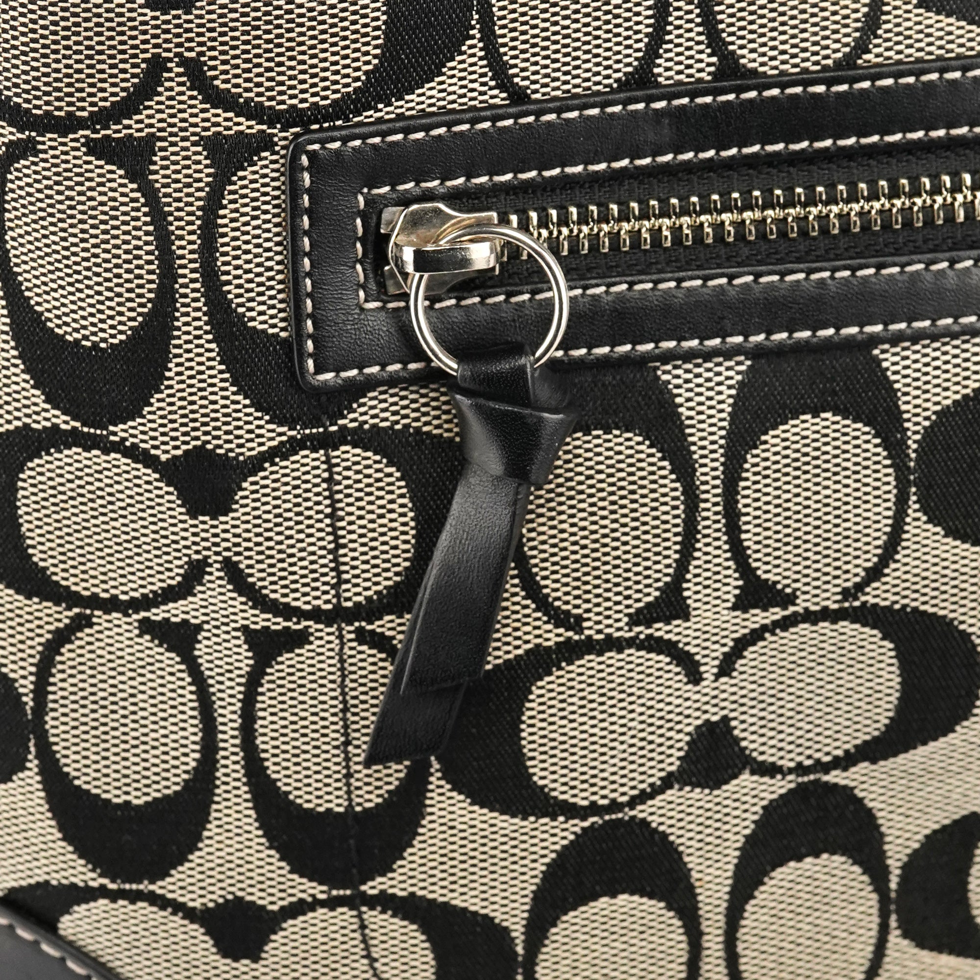 Coach 6830 Grey Black Signature Canvas Tote Bag