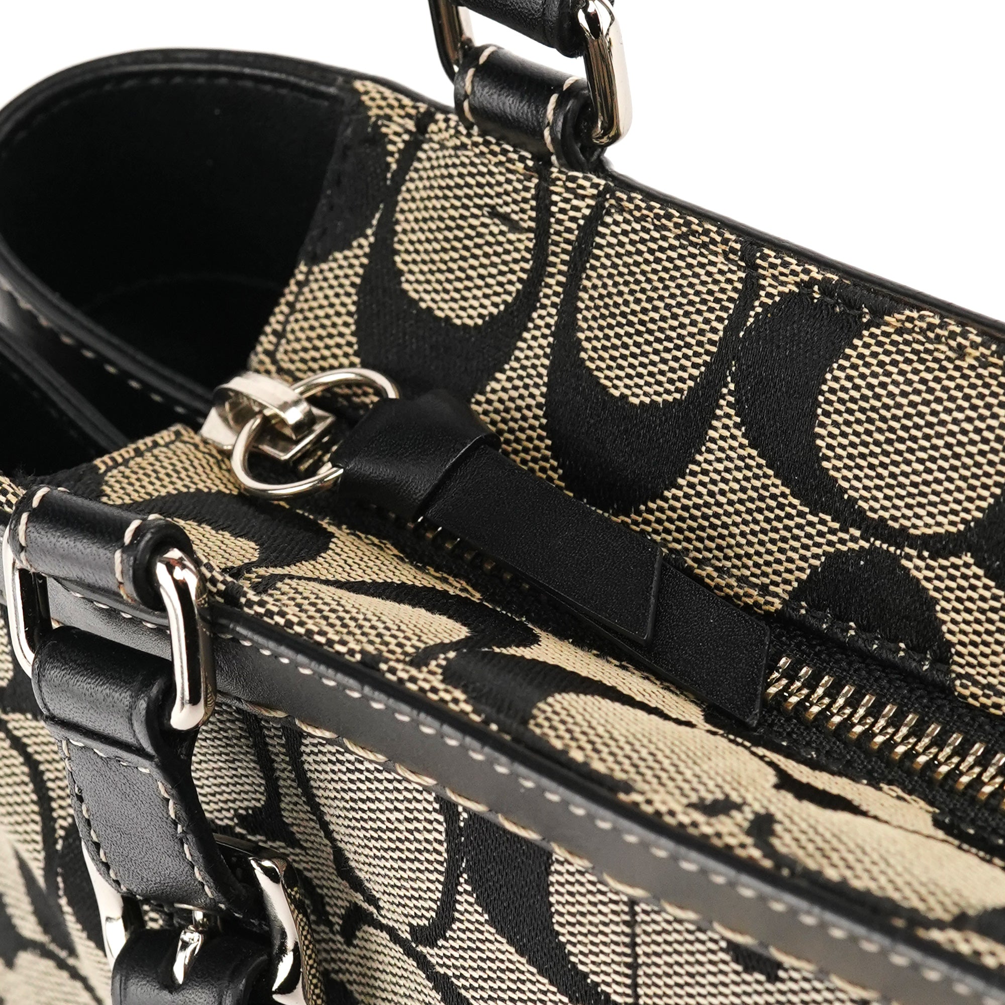 Coach 6830 Grey Black Signature Canvas Tote Bag