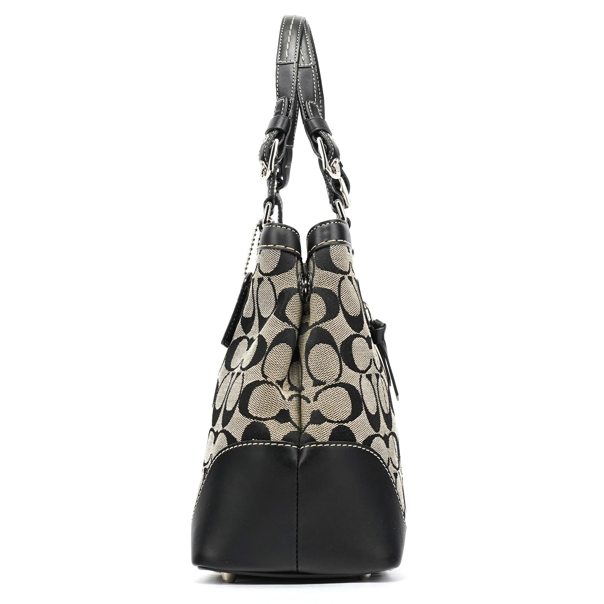 Coach 6830 Grey Black Signature Canvas Tote Bag