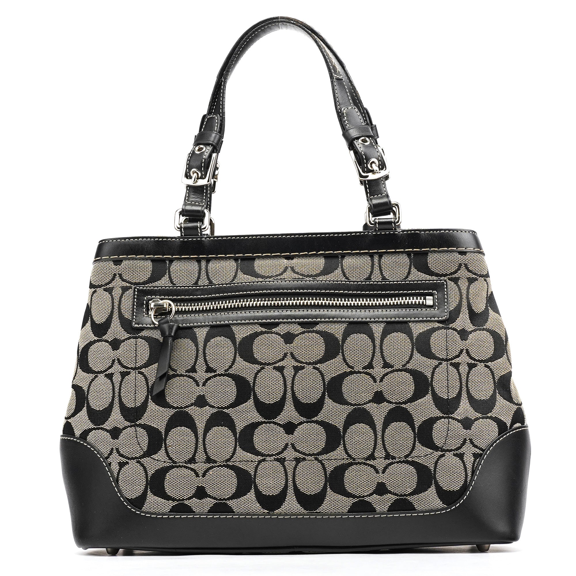 Coach 6830 Grey Black Signature Canvas Tote Bag