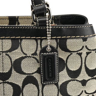 Coach 6830 Grey Black Signature Canvas Tote Bag