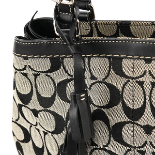 Coach 6830 Grey Black Signature Canvas Tote Bag