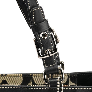 Coach 6830 Grey Black Signature Canvas Tote Bag