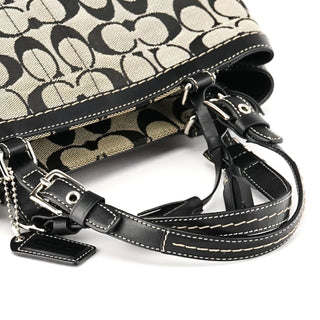 Coach 6830 Grey Black Signature Canvas Tote Bag