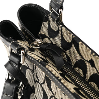 Coach 6830 Grey Black Signature Canvas Tote Bag