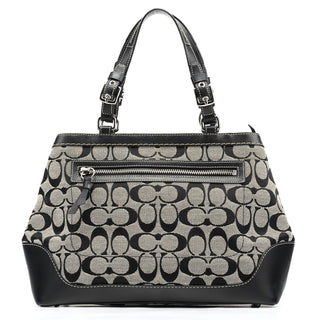Coach 6830 Grey Black Signature Canvas Tote Bag