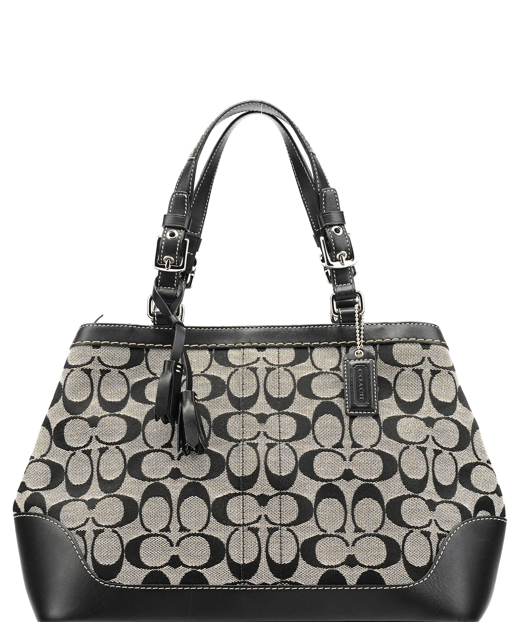 Coach 6830 Grey Black Signature Canvas Tote Bag