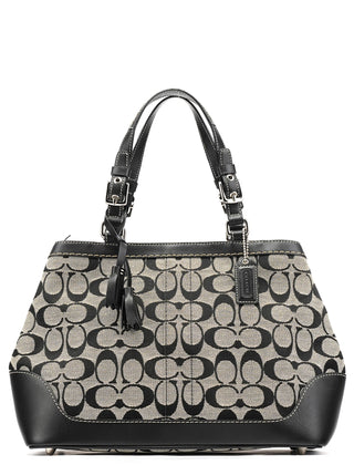 Coach 6830 Grey Black Signature Canvas Tote Bag