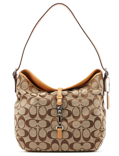 Coach 6845 Beige Signature C Hobo Shoulder Bag