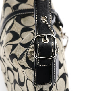 Coach 6845 Black Grey Signature Soho Shoulder Bag
