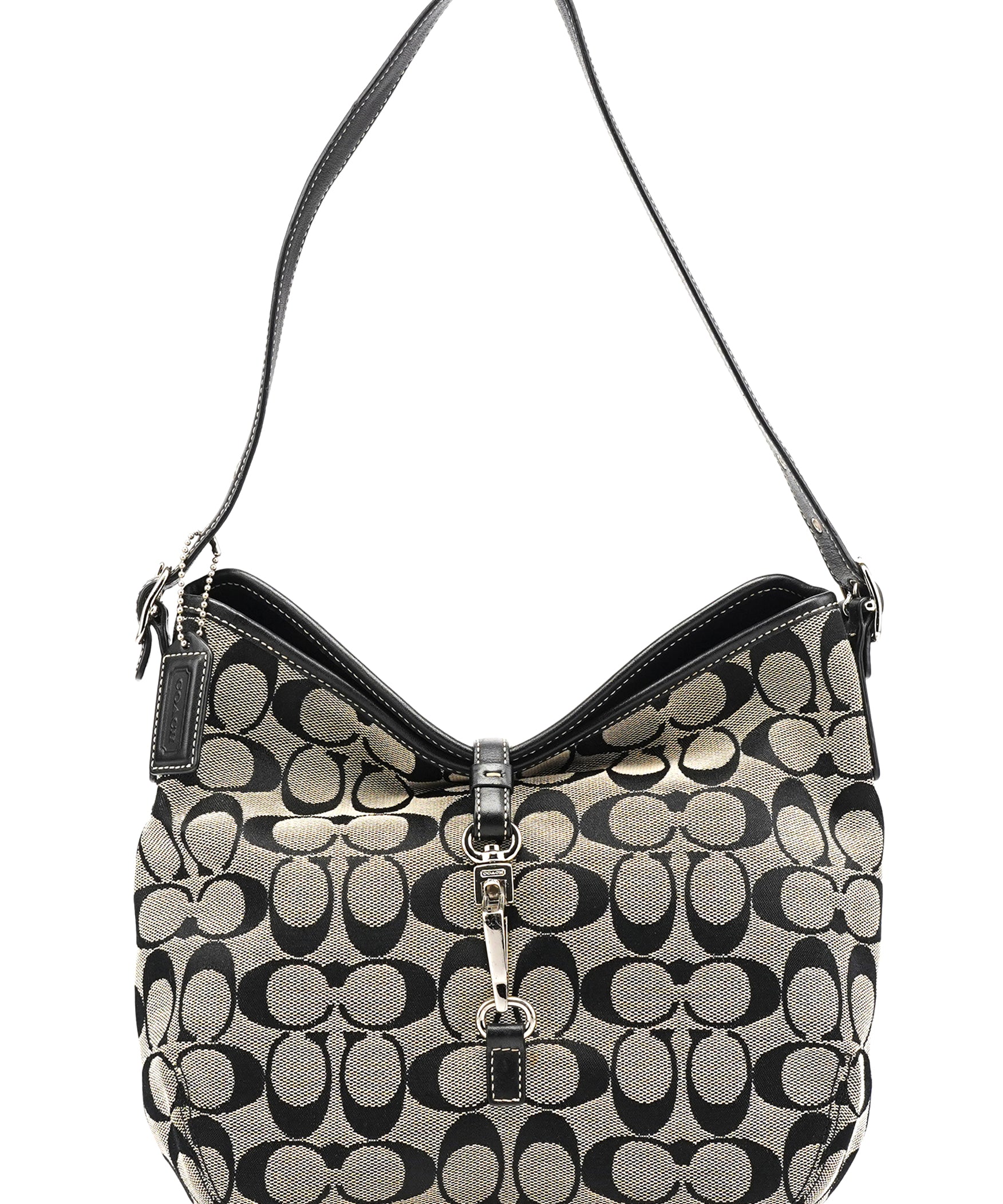 Coach 6845 Black Grey Signature Soho Shoulder Bag