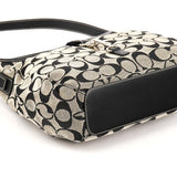 Coach 6845 Grey Black Signature Hobo Shoulder Bag