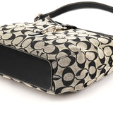 Coach 6845 Grey Black Signature Hobo Shoulder Bag