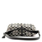 Coach 6845 Grey Black Signature Hobo Shoulder Bag