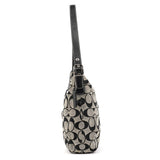 Coach 6845 Grey Black Signature Hobo Shoulder Bag