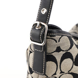 Coach 6845 Grey Signature C Clasp Hobo Shoulder Bag