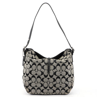 Coach 6845 Grey Signature C Clasp Hobo Shoulder Bag