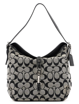 Coach 6845 Grey Signature C Clasp Hobo Shoulder Bag