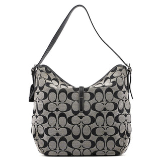 Coach 6845 Grey Signature C Clasp Hobo Shoulder Bag